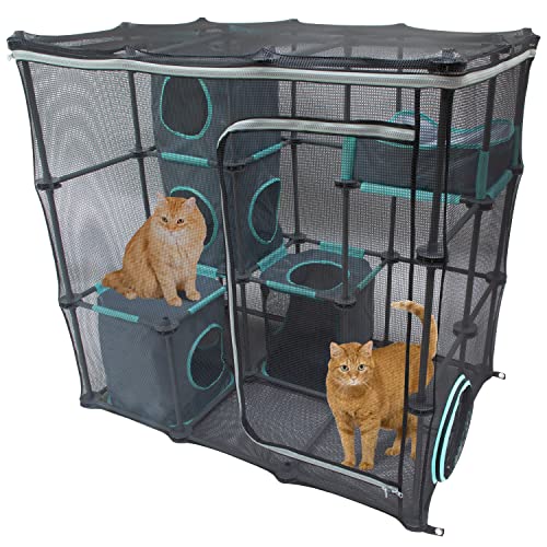 Kitty City Outdoor Catio Mega Kit for Cats, Replacement Parts, and 10' Tunnels