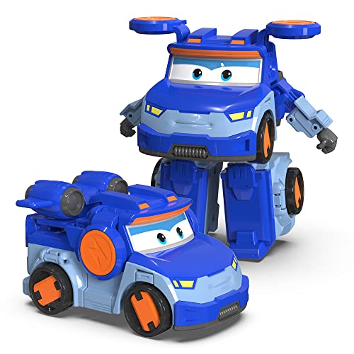 Super Wings - 5' Transforming Leo Airplane Toys Action Figure | Airplane to Robot | Season 5 New Character | Fun Toy Plane for 3 4 5 Years Old Boys and Girls | Preschool Birthday Gift for Kids , Blue