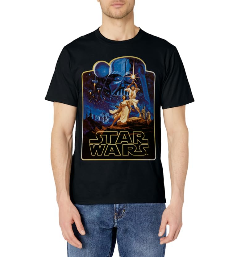 Star Wars A New Hope Luke & Leia Vintage Poster Art T-Shirt