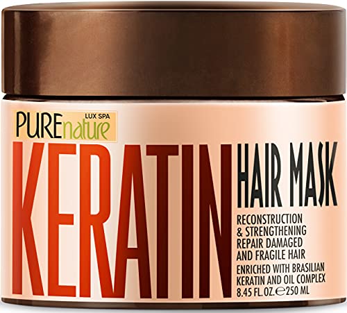 Keratin Hair Mask - Hydrating and Moisturizing Treatment for Dry, Damaged Hair and Split Ends - Deep Conditioner Repair Products for Women - Ideal for Curly and Frizzy Hair – Salon Grade Products