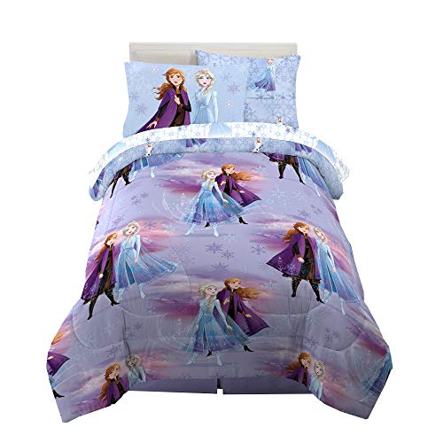 Disney Frozen 2 Kids Bedding Super Soft Comforter and Sheet Set with Sham, 5 Piece Twin Size, 'Official' Disney Product By Franco