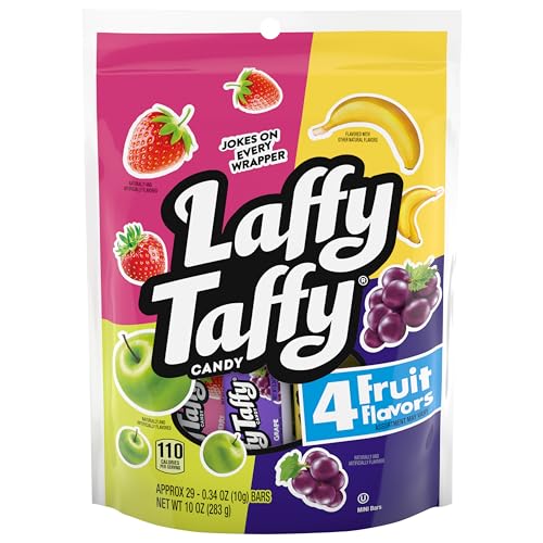 Laffy Taffy Candy, Assorted Flavors, Individually Wrapped Mini Bars, 10 Ounce Bag (Pack of 1)