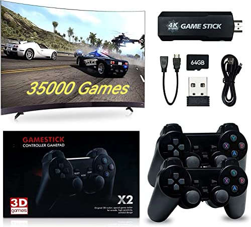 GD10 Retro TV Game Console with 20+ Emulators & 64G Cards, Built in 35,500+ Games, Dual 2.4G Rechargeable Wireless Controllers, Video Game Consoles for 4K 60fps HD Output