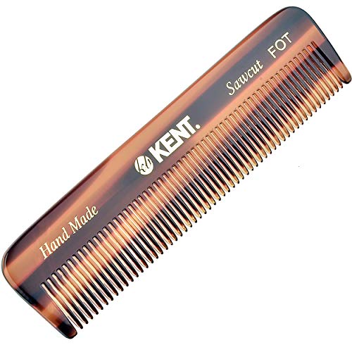 Kent A FOT Handmade All Fine Tooth Saw Cut Beard Comb - Pocket and Travel Comb - Styling Comb or Wet Comb for Fine or Thinning Hair, Beard Care, and Hair Care for the Essential Kent Beard Kit