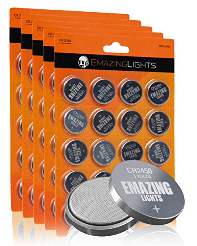 EmazingLights CR2450 Batteries 3 Volt Lithium Coin Cell 3V Button Battery (100 Pack)