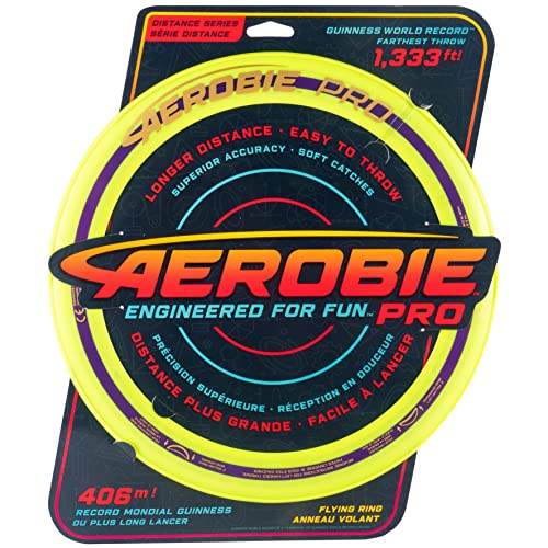 Aerobie Pro Ring Outdoor Flying Disc, 14 inches, Yellow