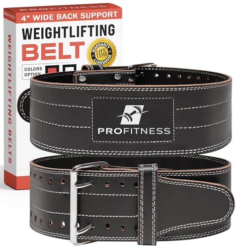 Weight Lifting Belt back support for Men and Woman Leather Weightlifting Belt Comes With (Black/White, Medium)