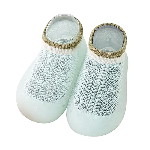 Bblulu Baby Shoes Boys Girls Breathable Non-Skid Walking Sock Shoes Soft Rubber Sole First Walking Shoes Soft Mesh Baby Shoes Green