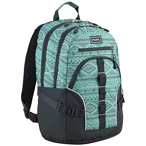 FUEL Dynamo Active Backpack, Fits Most Laptops up to 15', Front Access Pockets, Padded Lumbar, Comfortable, Adjustable Straps - Festive Aztec