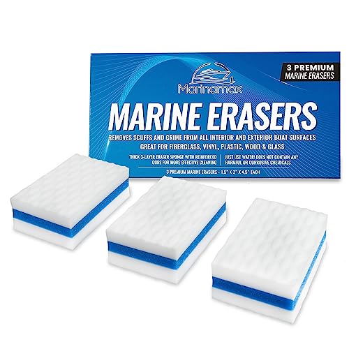 Boat Eraser Boat Cleaner 3-Pack | Marine Eraser for Scuffs, Dirt, Salt & Grime | Non-Toxic - Just Add Water