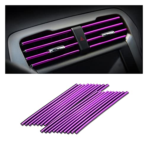 8sanlione Car Air Conditioner Decoration Strip for Vent Outlet, 20 Pieces Universal Waterproof Bendable Polyvinyl Chloride Trim Decoration, Suitable for Most Car - Interior Accessories (Purple)