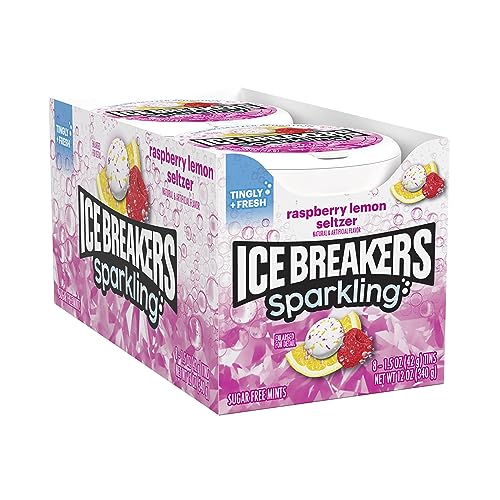 ICE BREAKERS Sparkling Raspberry Lemon Seltzer Breath Mints Tins, 1.5 oz (8 Count)