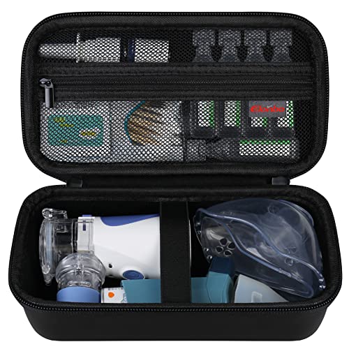 Elonbo Carrying Case for Portable Handheld Inhaler Nebulizer Machine for Adults and Kids, Asthma Inhaler Travel Case, Handheld Mesh Atomizer Machine Holder, Inhaler Spacer Bag, Black