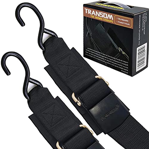 Seamander [Boat] Tie Down Transom [Strap] s - Marine Grade Heavy Duty 2' x 4ft Adjustable for Trailing - [Boat] [Trailer] Accessories for [Boat] ing Safety