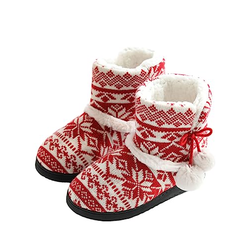 Healifty womens winter boots pom pom boots fuzzy boot slipper household slippers plush lining slip on house shoes winter warm shoes sock booties for women Warmer Shoes soft man winter shoes
