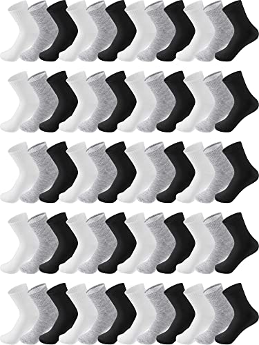 Tarpop 150 Pairs Men Quarter Ankle Socks Bulk Socks Athletic Moisture Wicking Socks Casual Sports Socks Pack (Black, White, Gray)