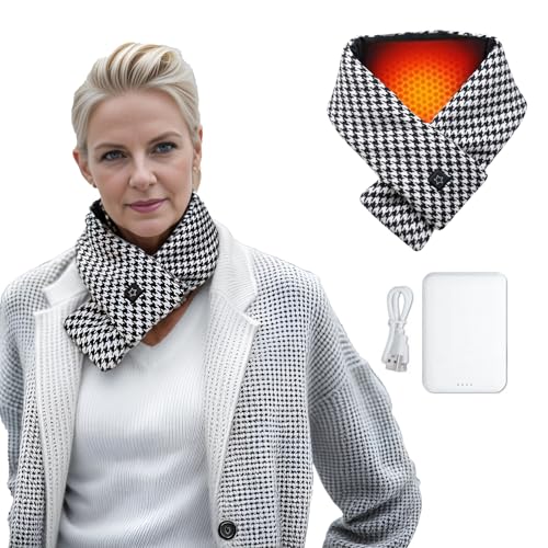 DSHUNLILI Heated Scarf for Women Rechargeable with 5000mah Pộwệr Bẫnk, Electric Scarf Heated for Neck Wrap Warmer Christmas Gift for Dad Mon