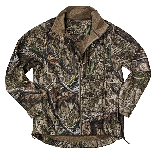 Mossy Oak Standard Sherpa Fleece Lined Camo Hunting Jacket for Men, Country DNA, X-Large