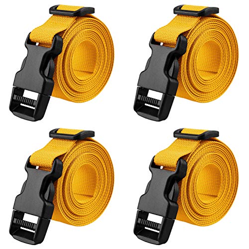 MAGARROW 78' x 1' Strap Buckle Packing Straps Adjustable 1-Inch Belt (Golden Yellow (4-PCS))