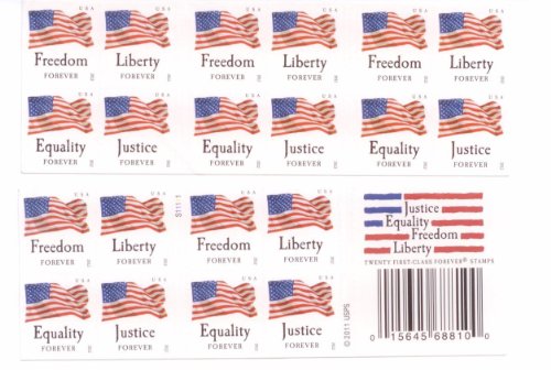 USPS Forever Stamps 'Four Flags' Booklet of 20 Stamps
