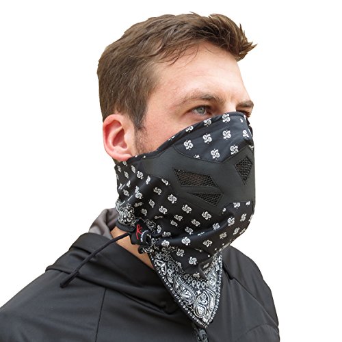 Half Face Mask for Cold Winter Weather. Use This Half Balaclava for Snowboarding, Ski, Motorcycle. (Many Colors)(Bandana- BW)