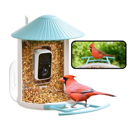 NETVUE Birdfy Smart Bird Feeder with Camera, Bird Watching Camera, Auto Capture Bird Videos & Motion Detection, Wireless Camera Ideal Gift for Bird Lover