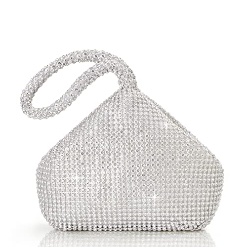BABEYOND Women's Rhinestone Clutch Evening Bags Sparkly Glitter Triangle Purse for 1920s Party Prom Wedding