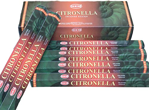 Citronella - Box of Six 20 Stick Tubes - HEM Incense