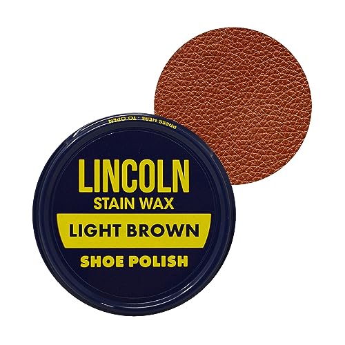 Lincoln Shoe Polish Wax - 2-1/8 oz | Made in USA Since 1925 - Light Brown
