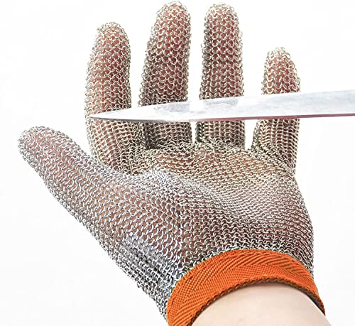 Dowellife Chainmail Glove, Cut Resistant Glove Food Grade, Stainless Steel Mesh Metal Glove Knife Cutting Glove for Butcher, Oyster Shucking Kitchen Mandoline Chef Slicing Fish Fillet (X Large)