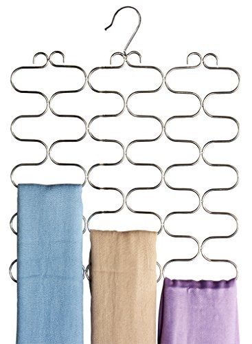 DecoBrothers Scarf Hanger for Closet, 23 Loop, Chrome