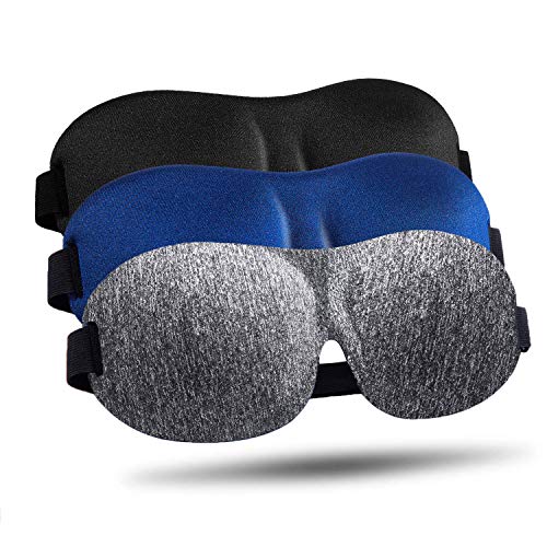 LKY DIGITAL Sleep Mask for Side Sleeper 3 Pack, 100% Blackout 3D Eye Mask for Sleeping, Night Blindfold for Men Women