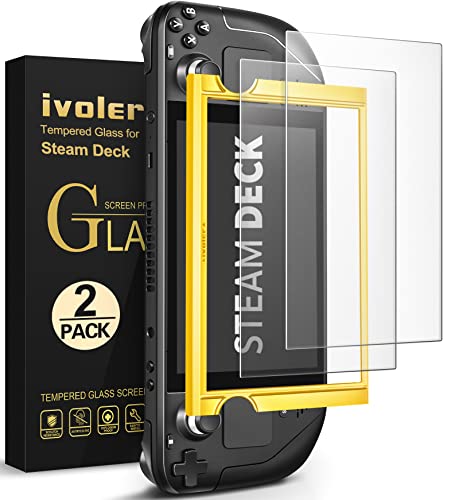 ivoler 2-Pack Matte Screen Protector for Steam Deck 7.0''/Steam Deck OLED 7.4'', Matte Anti Glare Tempered Glass with [Alignment Frame] Anti-Scratch Full Coverage Guard for Valve Steam Deck