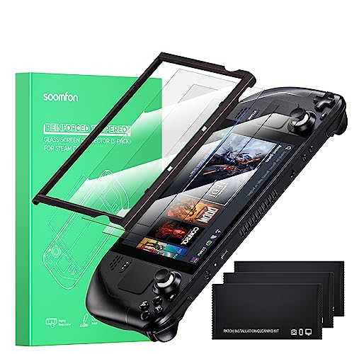 [3 Pack] Screen Protector Compatible with Steam Deck, Ultra HD Glass Protector 9H Hardness Easy to Install with Guiding Frame Scratch Resistant Tempered Glass for Steam Deck,Come with Toolkits