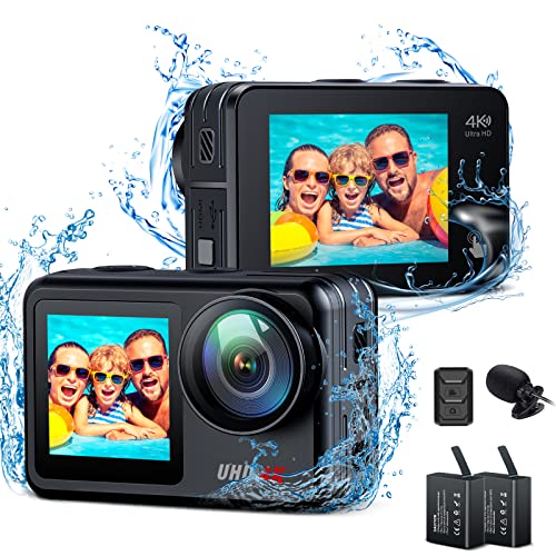 Action Camera 4K,20MP 40M Underwater Camera,170° Angle WiFi Waterproof Camera with Remote Control,IPS Touch Screen,4X Digital Zoom,Batteries & Helmet Accessories Kit,Underwater Camera for Sports