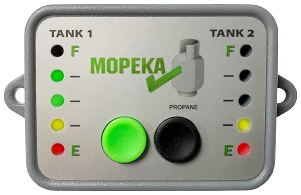Mopeka Tank Check LED Gauge Display - New Silver Reprogrammable Model - Mounts in Dash/Control Cabinet to Provide Wireless Indicator for RV Propane Tank Levels