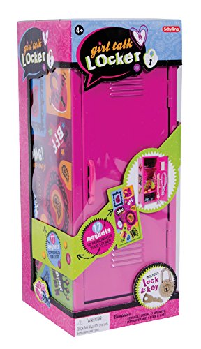 Schylling Girls Talk Pink Mini Locker - 11.25' Decorative Metal Storage Locker with 17 Mix-and-Match Magnets, Lock, and Keys - Ages 4-12