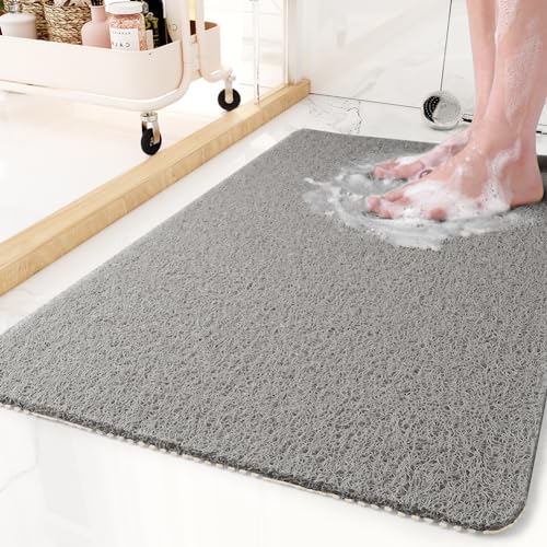 Non-Slip Bathtub Mat, 16x24 Inch, Shower Mats for Bath Tub, PVC Loofah Bathroom Mats for Wet Areas, Quick Drying