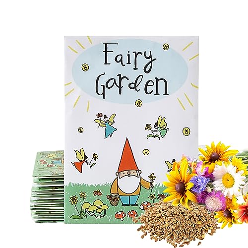 American Meadows Wildflower Seed Packets 'Fairy Garden' Party Favors for Guests (Pack of 20) - Wildflower Seed Mix, Plant Year-Round, Great Gift for Hostesses, Showers, Weddings, Thank You