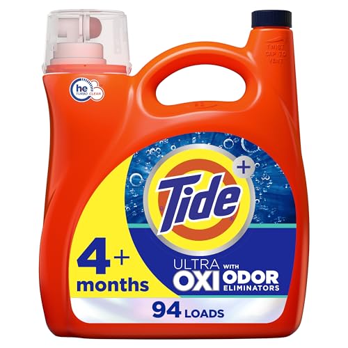 Tide Ultra OXI with Odor Eliminators Liquid Laundry Detergent For Visible and Invisible Dirt 94 Loads, 132 fl oz