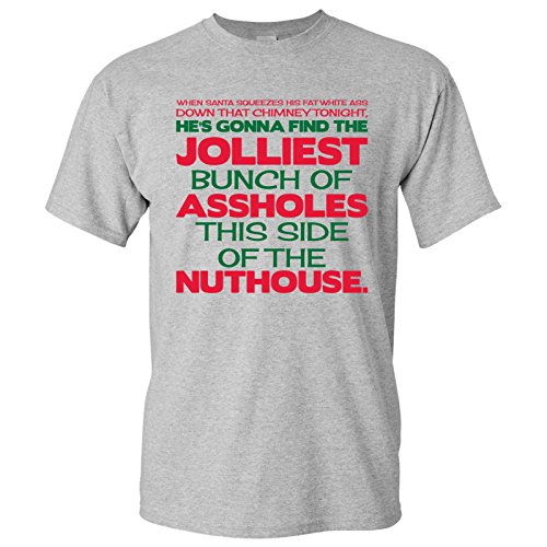 Jolliest Bunch of A-Holes - Funny Movie Winter Adult Basic Cotton T-Shirt- Medium - Sport Grey