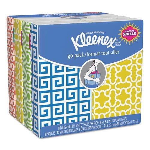 Kimberly-Clark Kleenex 3-Ply Pocket Packs Facial Tissues, 8 Count