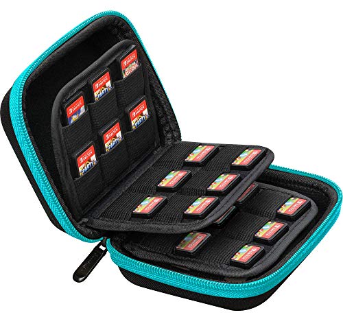 ButterFox 45+12 Switch Game Case for Nintendo Switch (45 physical+12Micro SD digial slots), Switch Game Card Storage Holder or SD Memory Card Case (45 Blue/Black)