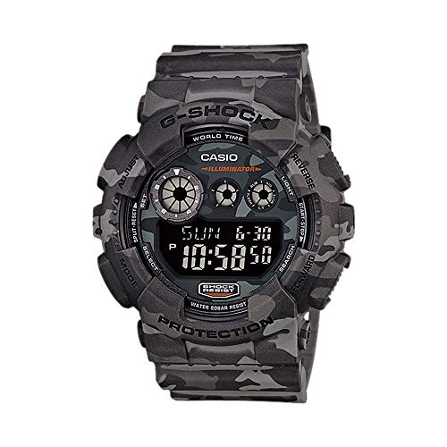 Casio Men's XL Series G-Shock Quartz 200M WR Shock Resistant Resin Color: Grey Camo (Model GD-120CM-8CR)