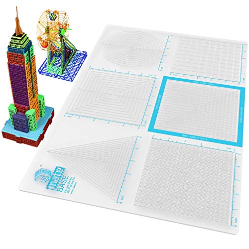 3Dmate Base - Transparent 3D Pen Mat 18 x 12 Inches with Fuse and Join Area - Flexible Two-Sided Heat-Resistant Silicone - 3D Pen Accessories Compatible with Stencils - STEM Activity for Kids, Adults