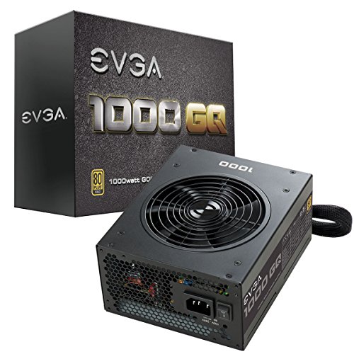 EVGA 210-GQ-1000-V1,1000 GQ, 80+ GOLD 1000W, Semi Modular, EVGA ECO Mode, 5 Year Warranty, Power Supply,Black