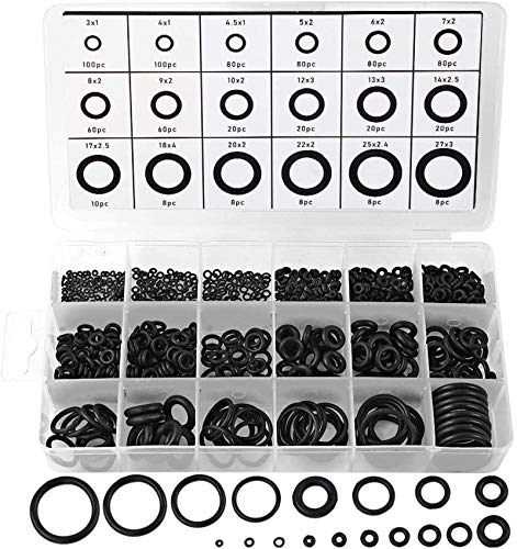 HongWay 770pcs Rubber O Ring Assortment Kits 18 Sizes Sealing NBR Gasket Washers for Car Auto Vehicle Repair, Professional Plumbing, Air or Gas Connections