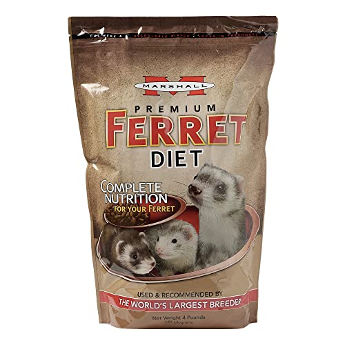 Marshall Pet Products Natural Complete Nutrition Premium Ferret Diet Food with Real Chicken Protein, Highly Digestible, 4 lbs