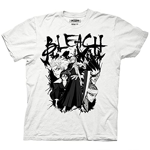Mens Bleach Manga Anime T-Shirt - Bleach Ichigo Kurosaki Mens Fashion Shirt - Bleach Tee (White, Medium)