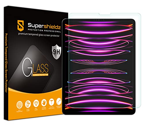 Supershieldz Designed for New iPad Pro 12.9 inch (2018-2022, M2) - 6th/5th/4th/3rd Generation Tempered Glass Screen Protector, 0.33mm, Anti Scratch, Bubble Free
